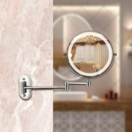 Rechargeable LED Makeup Mirror with 5x Magnification – Portable Vanity Mirror with Adjustable Light & 360° Rotation