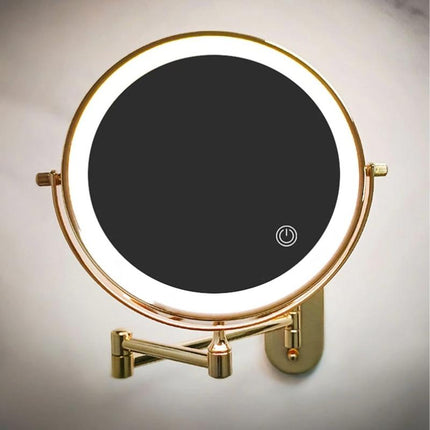 Rechargeable LED Makeup Mirror with 5x Magnification – Portable Vanity Mirror with Adjustable Light & 360° Rotation