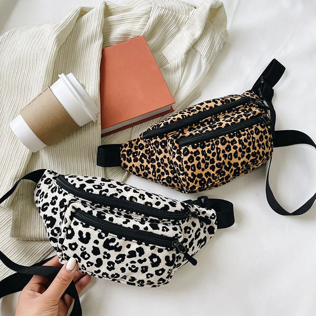 Leopard Print Crossbody Bum Bag – Adjustable Belt Bag for Women – Stylish & Versatile
