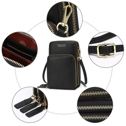 Elegant Compact Phone Crossbody Bag – Lightweight Crossbody Purse with Multiple Pockets