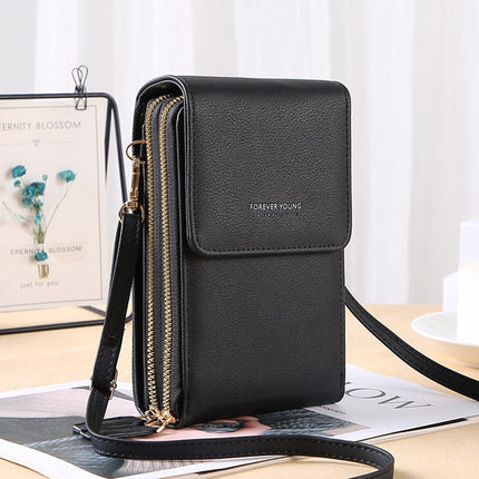 Forever Young Compact Crossbody Phone Wallet – Stylish Multi-Pocket Purse for Women