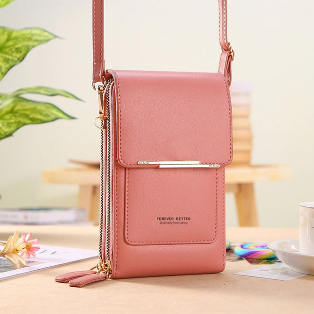 Forever Young Compact Crossbody Phone Wallet – Stylish Multi-Pocket Purse for Women