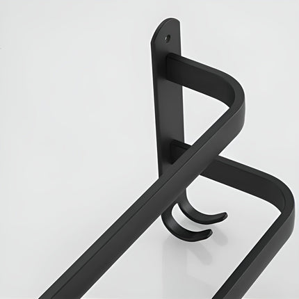 3-Tier Black Wall Towel Rack – No-Drill Bathroom Organizer & Space-Saving Storage Shelf