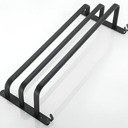 3-Tier Black Wall Towel Rack – No-Drill Bathroom Organizer & Space-Saving Storage Shelf