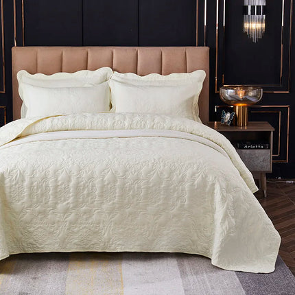 White Cotton Quilt 59" x 79" & 79" x 87" – Luxury Bedspread & Lightweight Coverlet for All Seasons