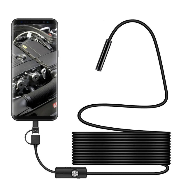 HD Waterproof Endoscope Camera with LED Lights – Flexible Inspection Tool for Android & Windows (1m/5m/10m)
