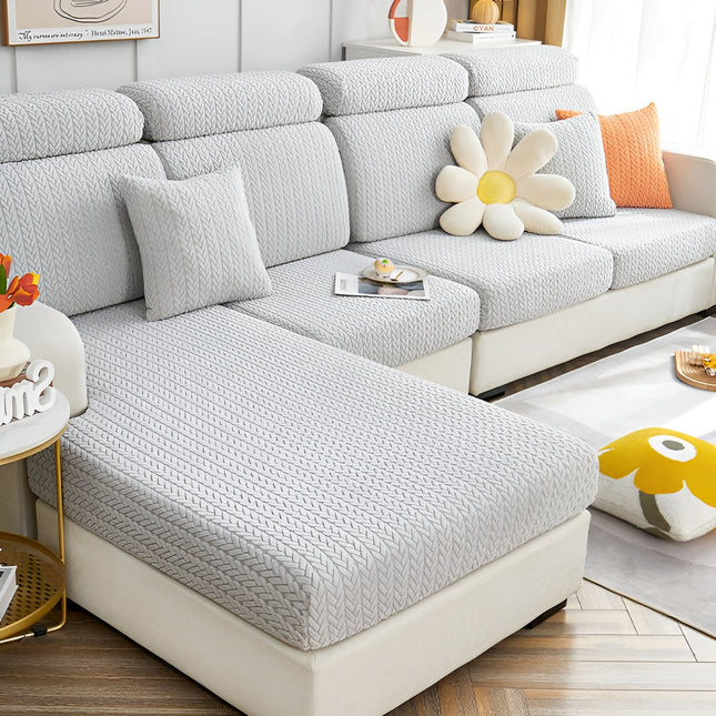 ElasticEase Stretch Sofa Cover – Jacquard Slipcover for Couch Protection & Style