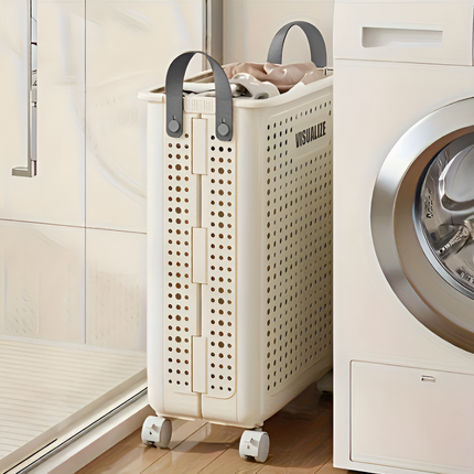 Rolling Laundry & Storage Basket with Handles – Collapsible Organizer on Wheels