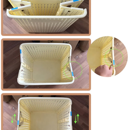 Rolling Laundry & Storage Basket with Handles – Collapsible Organizer on Wheels