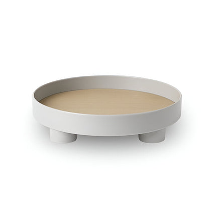 Elegant Round Ceramic & Wood Serving Tray 12" – Modern Home Décor & Stylish Tableware