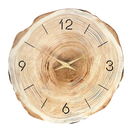 Silent Wooden Wall Clock 12" – Modern Natural Wood Texture for Home & Office Decor