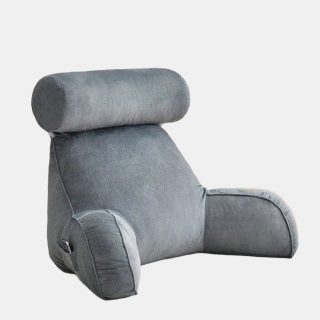 Ergonomic Reading Pillow with Armrests – Cozy Bed & Couch Backrest Cushion