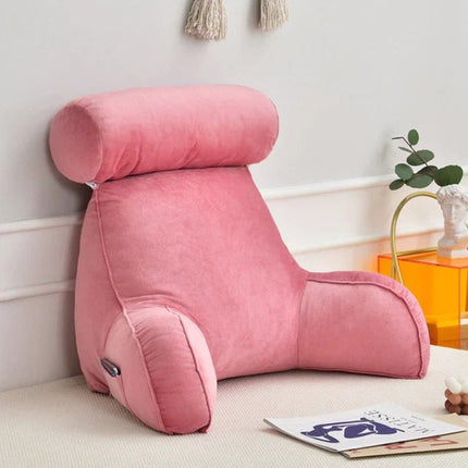 Ergonomic Reading Pillow with Armrests – Cozy Bed & Couch Backrest Cushion