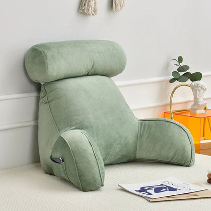 Ergonomic Reading Pillow with Armrests – Cozy Bed & Couch Backrest Cushion