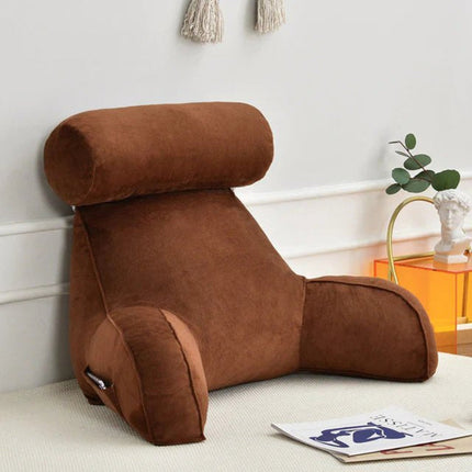Ergonomic Reading Pillow with Armrests – Cozy Bed & Couch Backrest Cushion