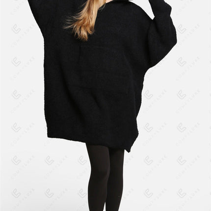 Oversized Sherpa Fleece Wearable Blanket Hoodie – Ultra-Soft Cozy Hoodie with Kangaroo Pocket & Hood for Ultimate Comfort