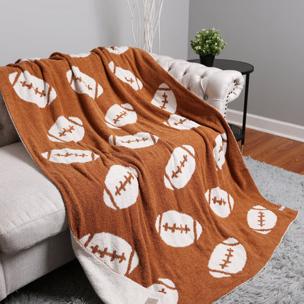 Football Patterned Luxury Soft Fleece Throw Blanket – 50X55Inch | Cozy Sports Fan Plaid for Couch, Bed & Stadium