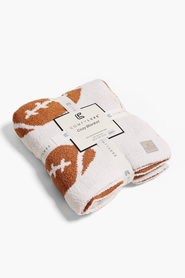 Football Patterned Luxury Soft Fleece Throw Blanket – 50X55Inch | Cozy Sports Fan Plaid for Couch, Bed & Stadium