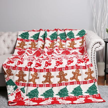 Luxury Christmas Fleece Throw Blanket – Ultra-Soft Plaid Holiday Throw, 50x60 Inch