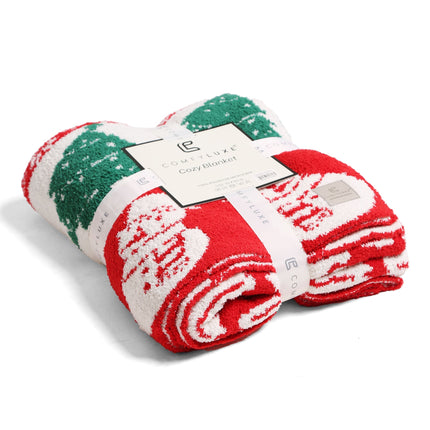 Luxury Christmas Fleece Throw Blanket – Ultra-Soft Plaid Holiday Throw, 50x60 Inch