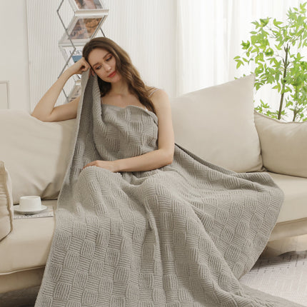 Luxe Knitted Fleece Throw Blanket – Ultra-Soft, Stylish & Cozy Home Essential