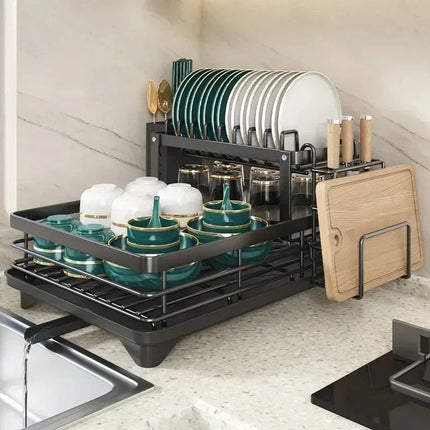 Adjustable Stainless Steel Dish Drying Rack – Compact & Foldable for Small Kitchens