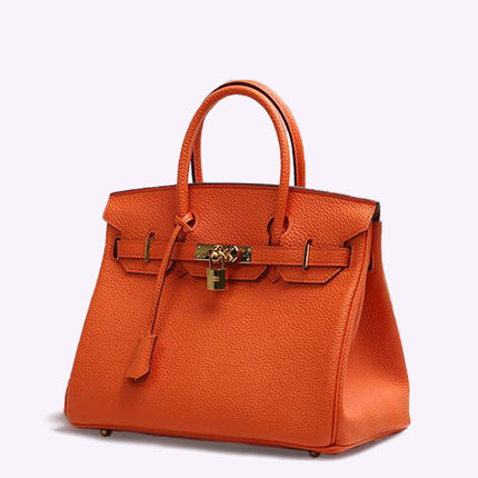 Iconic Vegan Leather Handbag – Timeless Design with Gold Accents