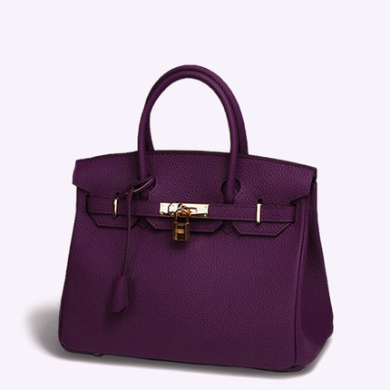 Iconic Vegan Leather Handbag – Timeless Design with Gold Accents