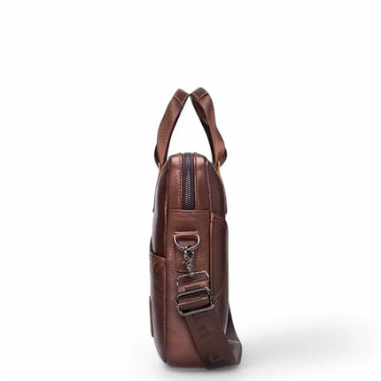 Black Leather Laptop Bag – Stylish & Durable Briefcase for Work & Study
