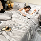 Four-piece set (pillowcase*2 + duvet*1 + sheet*1) / Light gray / 59