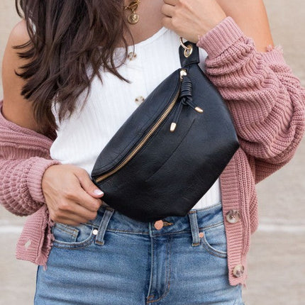 Vegan Leather Convertible Crossbody & Belt Bag – Minimalist, Adjustable Strap, Secure Closure