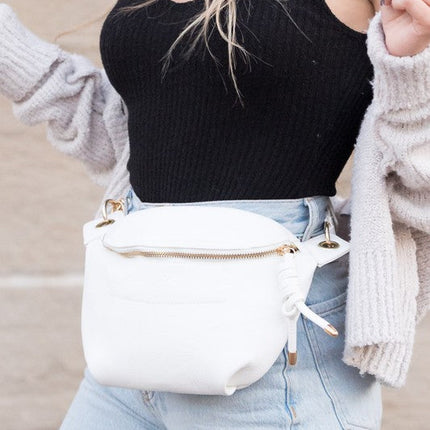 Vegan Leather Convertible Crossbody & Belt Bag – Minimalist, Adjustable Strap, Secure Closure