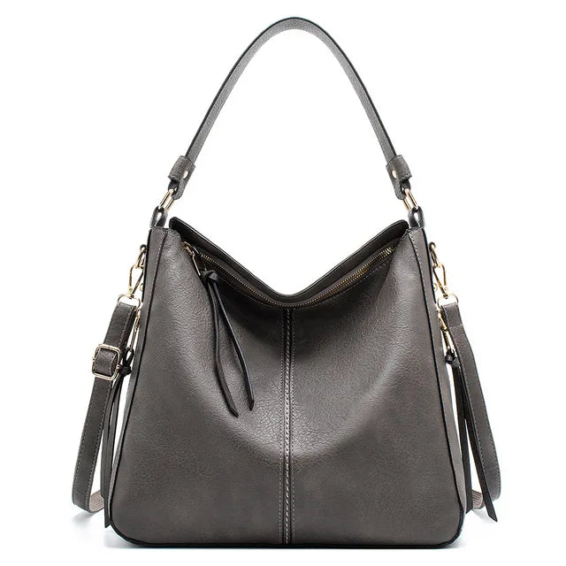 Spacious Luxe Vegan Leather Shoulder Bag – Comfortable Daily Tote with Multiple Pockets