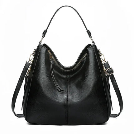 Spacious Luxe Vegan Leather Shoulder Bag – Comfortable Daily Tote with Multiple Pockets