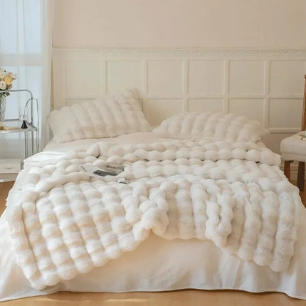 Luxury Reversible Faux Fur Throw Blanket 59" x 79" – Ultra-Soft, Cozy & Machine Washable