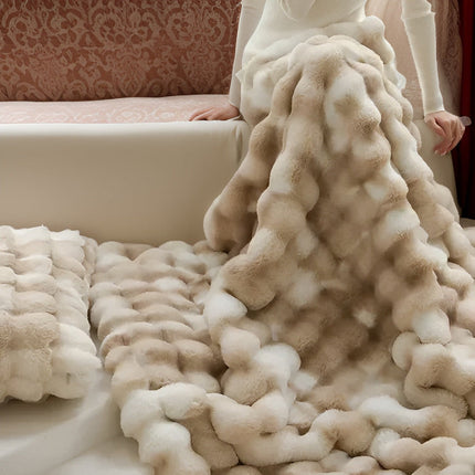 Cozy Fluffy Fleece Throw Blanket 59" x 79" – Ultra-Soft, Warm & Stylish Accent for Home Decor