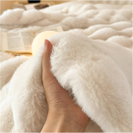 Cozy Fluffy Fleece Throw Blanket 59" x 79" – Ultra-Soft, Warm & Stylish Accent for Home Decor