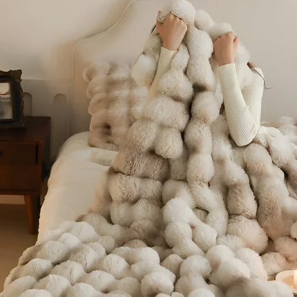 Cozy Fluffy Fleece Throw Blanket 59" x 79" – Ultra-Soft, Warm & Stylish Accent for Home Decor