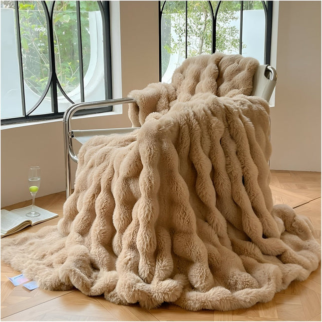 Ultra-Soft Fluffy Fleece Throw Blanket 50"" x 60"" – Cozy & Warm for Couch, Bed & Travel