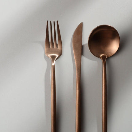 Elegant Gold Stainless Steel Flatware Set – 24-Piece Service for 6 | Dishwasher Safe