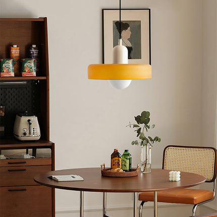 Modern Art Deco Glass Pendant Light – Colorful Halo Ceiling Lamp 9.8"–13.8" Diameter