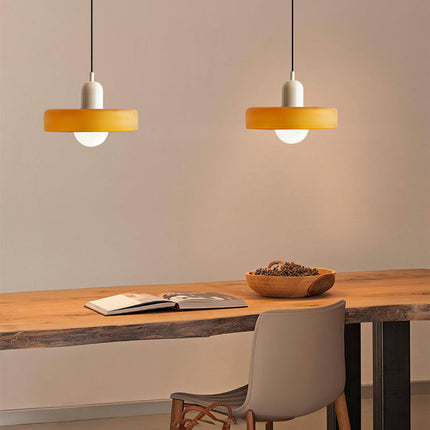 Modern Art Deco Glass Pendant Light – Colorful Halo Ceiling Lamp 9.8"–13.8" Diameter