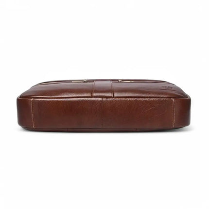 Premium Leather Laptop Bag for Men – 15.6" Briefcase with Padded Compartment & Organizational Features