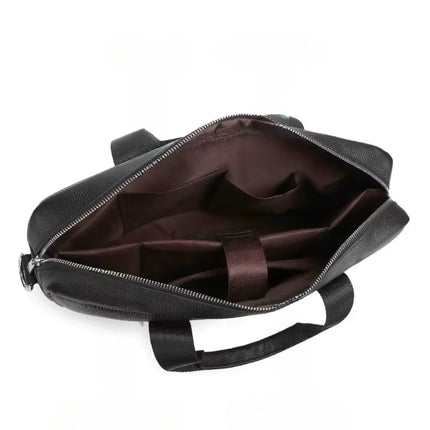 Premium Leather Laptop Bag for Men – 15.6" Briefcase with Padded Compartment & Organizational Features