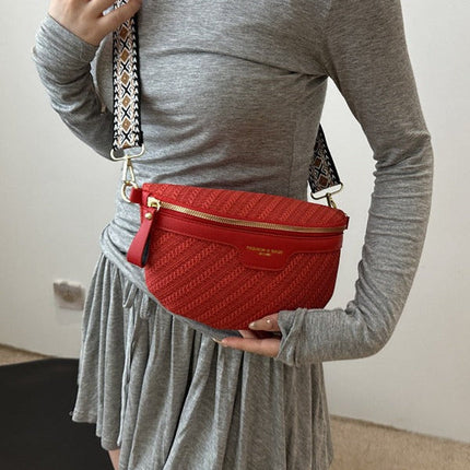 Boho Raffia Crossbody Fanny Pack with Mini Pouch – Adjustable Waist & Shoulder Bag for Women