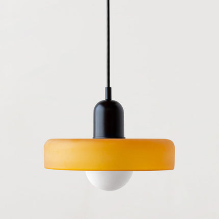 Modern Art Deco Glass Pendant Light – Colorful Halo Ceiling Lamp 9.8"–13.8" Diameter