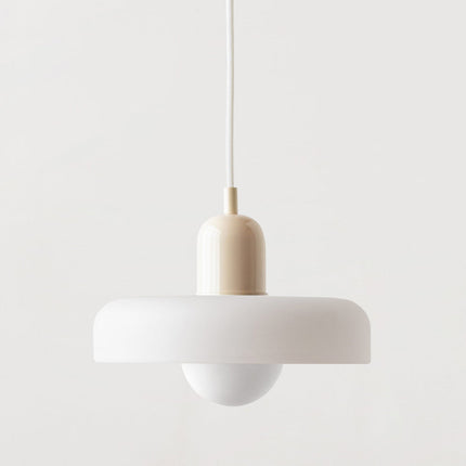 Modern Bauhaus Glass Pendant Light 9.8" – Artistic Colored Glass Hanging Lamp for Dining or Living Room