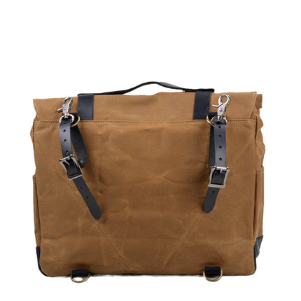 Vintage Motorcycle & Bicycle Bag – Water-Resistant Double Pannier with Leather Accents