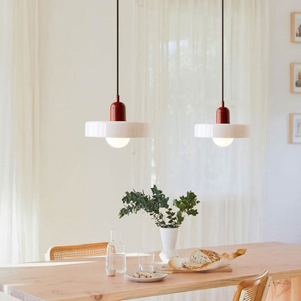 Modern Art Deco Glass Pendant Light – Colorful Halo Ceiling Lamp 9.8"–13.8" Diameter