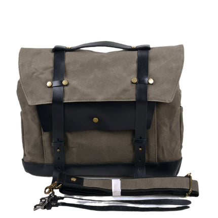 Vintage Motorcycle & Bicycle Bag – Water-Resistant Double Pannier with Leather Accents